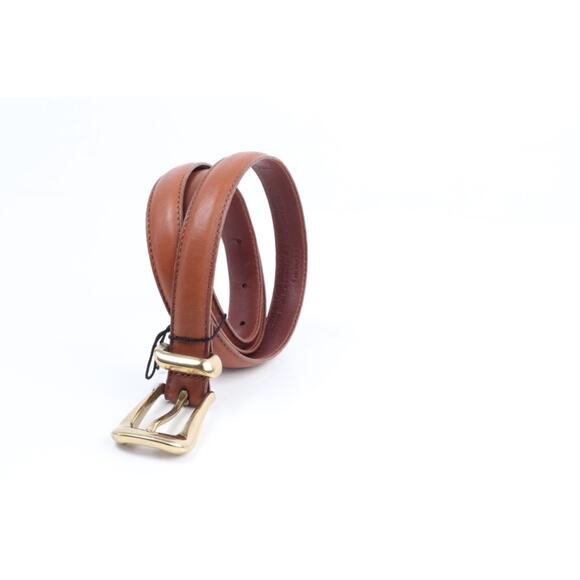 Coach Brown Leather Skinny Belt Handcrafted Cowhide Gold Buckle Women Size L - Picture 4 of 13